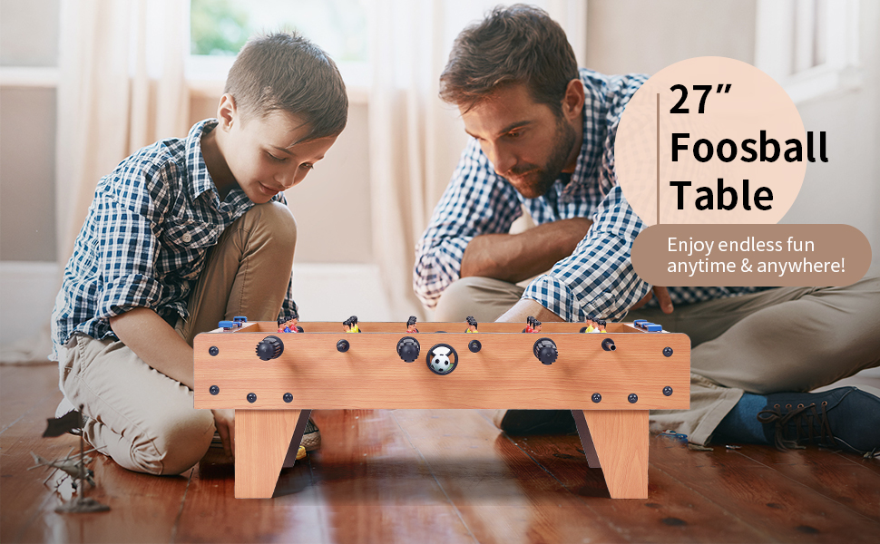 Maxmass 27'' Foosball Table Game, Indoor Football Table Top with Wooden