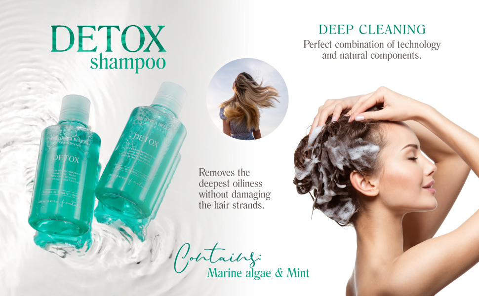 Intense Cleaning SHAMPOO Detox Deep Cleansing Shampoo Hair astringent Removes oil
