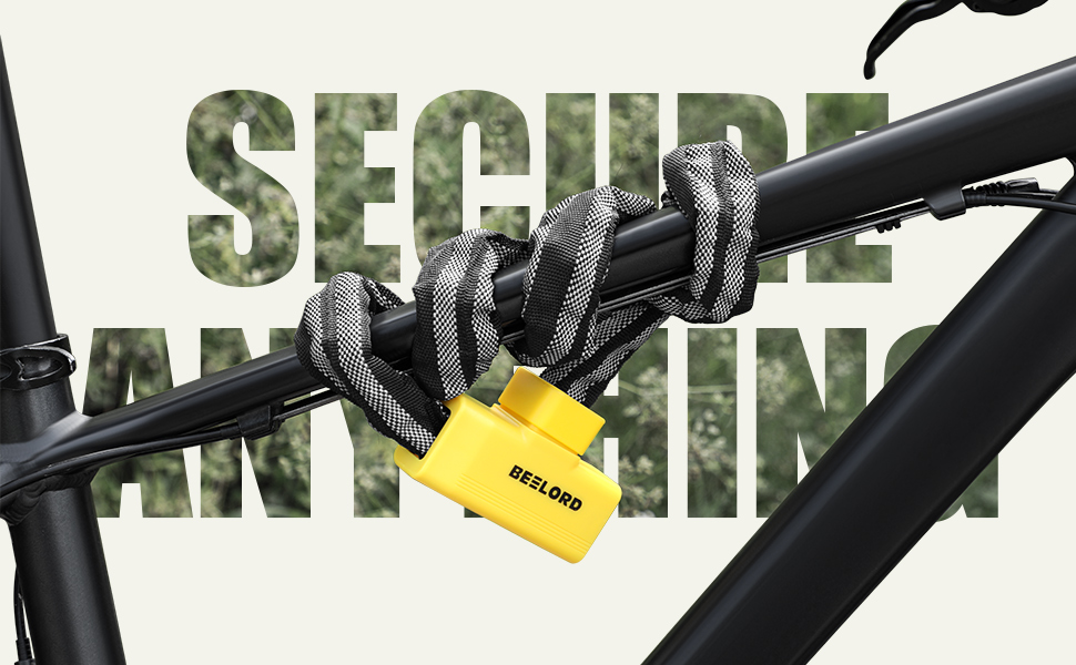BEELORD Bike Chain Lock Bike Locks Heavy Duty Anti Theft, 0