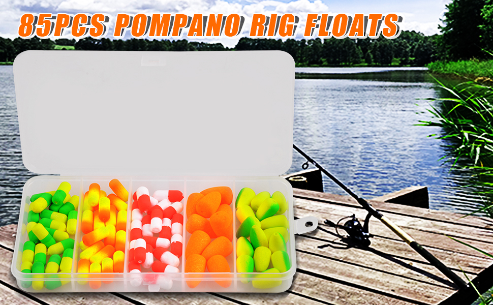 Foam Floats Pompano Rig Kit, 85pcs Fishing Rig Floats