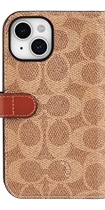 Amazon.co.jp: [Coach] iPhone 15 ケース 手帳型 Folio Case