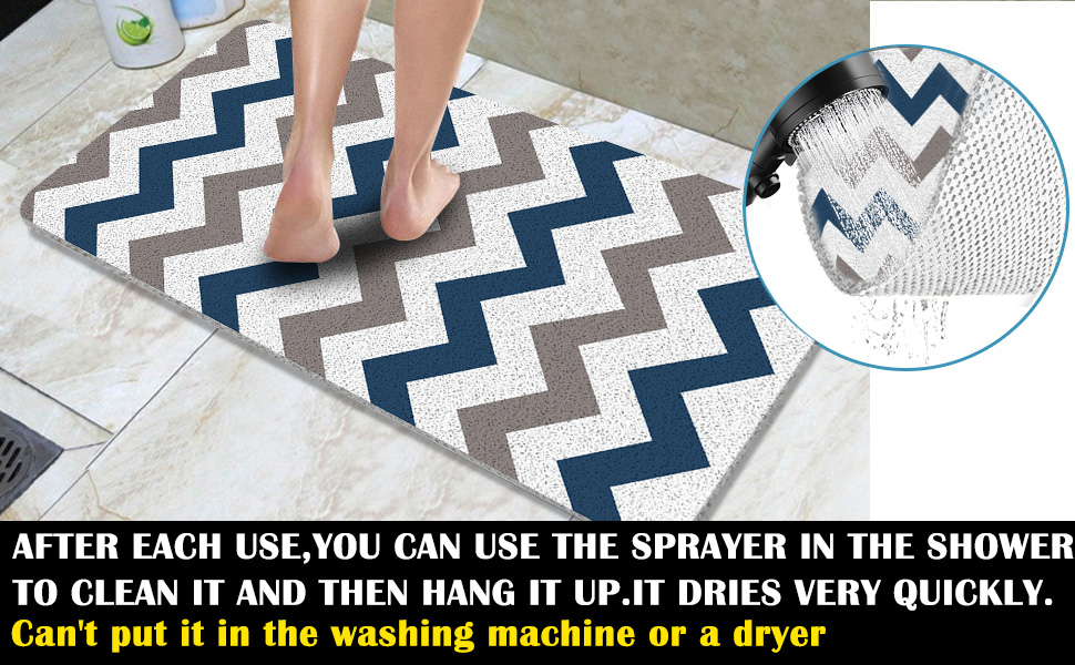 Shower Mat Non Slip Bathtub Mat Without Suction Cups, 15.7×36 Inch, with Drainage