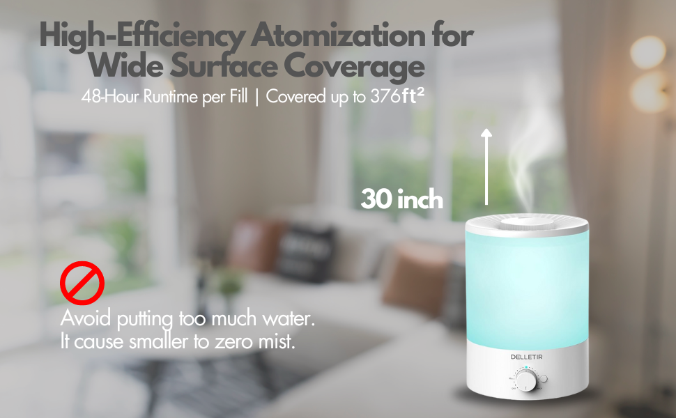 Delletir 3.5L Humidifier High-Efficiency Atomization
