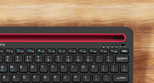 Amkette [New & Improved] Optimus Pro Multi Device (4in1) Rechargeable Wireless Keyboard