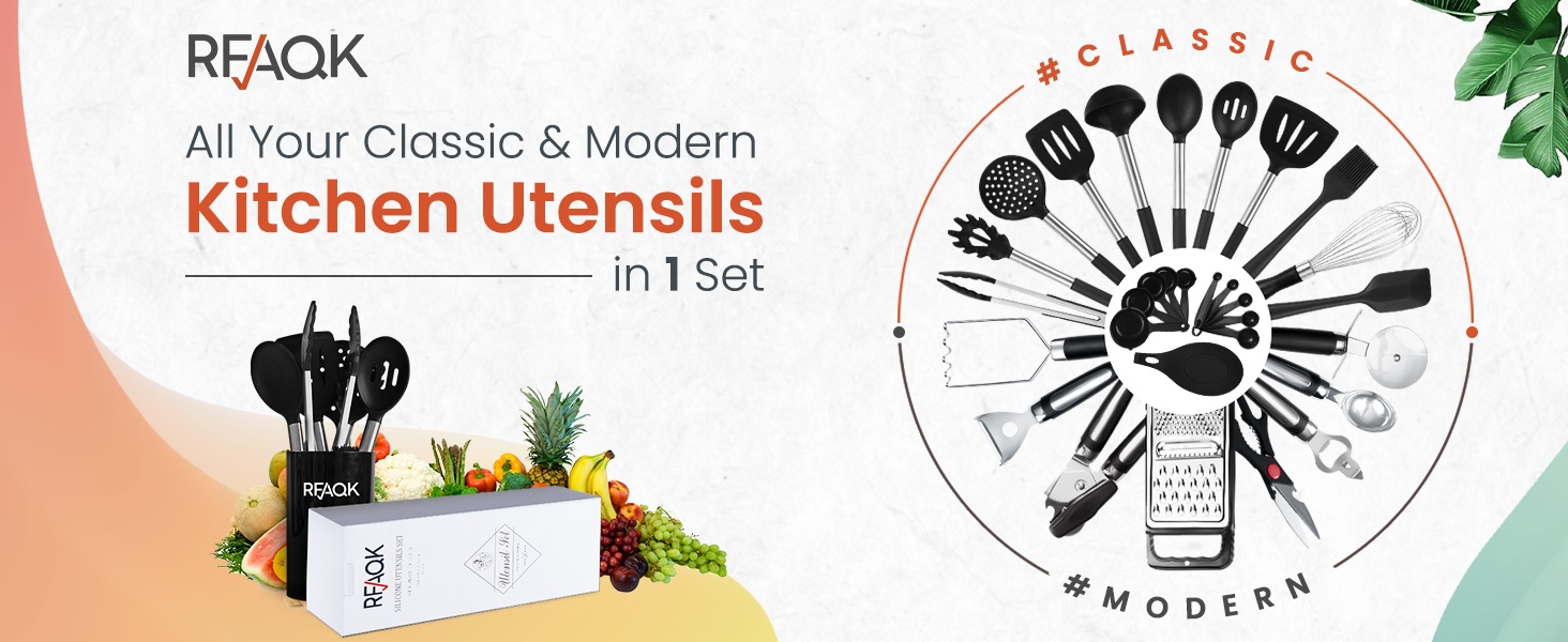 40pcs Kitchen Utenils Set Black