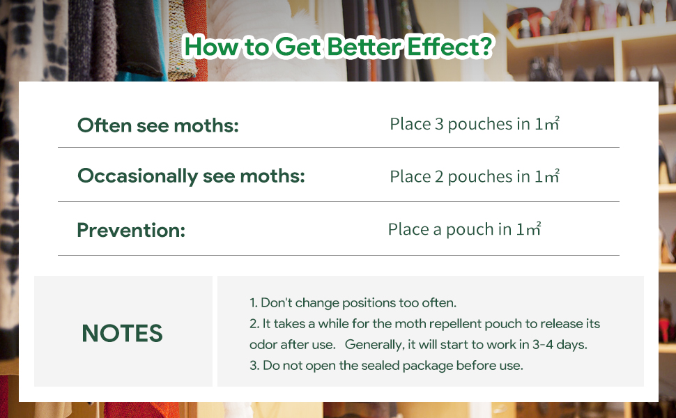 10 Pack Moth Repellent for Closets Safe for Use Around