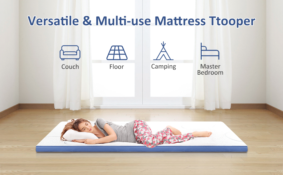 4 Inch Mattress Topper Full Size Bed for Back Pain, Premium