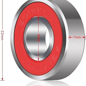 スケートボード　スケボー　ABEC9ベアリング採用　OK8 レッド 赤 Amazon | MARUFANG スケボーベアリング スケートボード