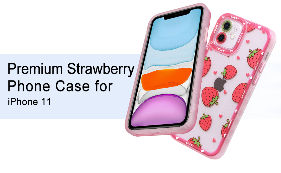 MZELQ Compatible with iPhone 11 Case Red Strawberry Cute