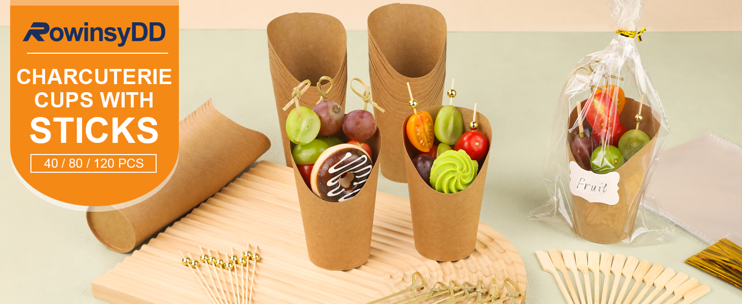 Amazon.com | 40 PCS Charcuterie Cups+100 Cocktail Picks+40 Labels+40 ...
