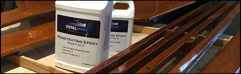 TotalBoat Clear Penetrating Epoxy Sealer Gallon Kit with Sealed Wood
