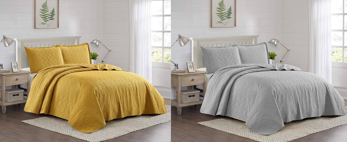 NIUDÉCOR HOME 3 Pieces Quilts Set Soft Lightweight