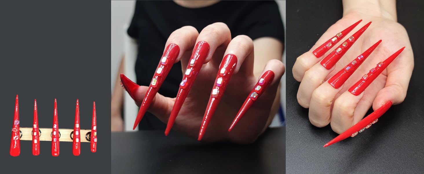 extra long stiletto nails full cover