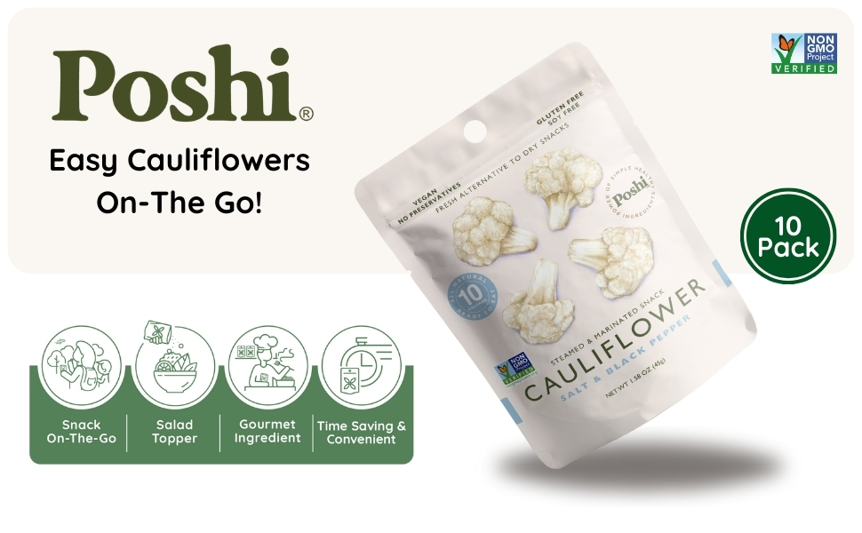 Gourmet Marinated Cauliflower On The Go Snacks Salad Topper Time Saving+ Convenient