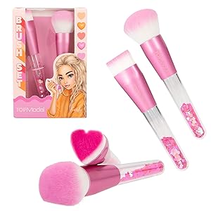 Beauty set make-up child girl girlfriend gift set pink blush roush powder girl heart brush