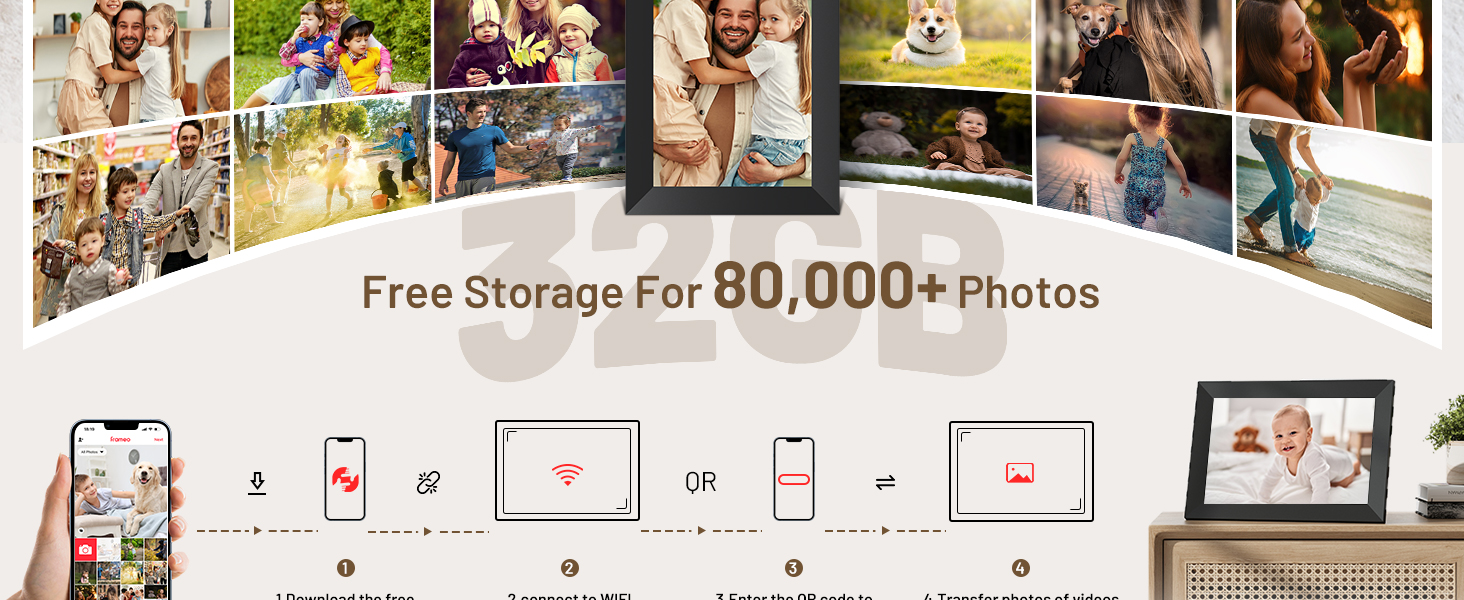 10.1 Inch WIFI Digital Photo Frame 1280 * 800 IPS for up to 80000