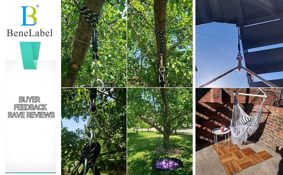 BeneLabel Tree Swing Rope, 19 inch, Hammock Tree Swing