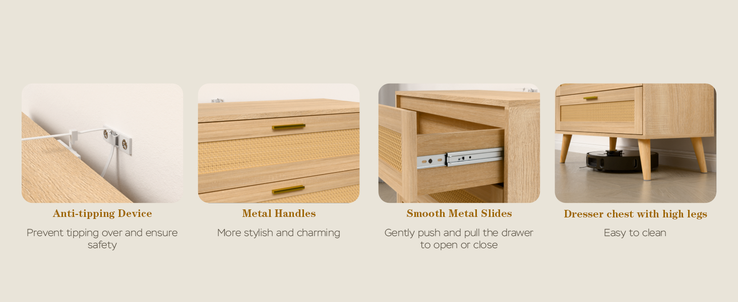 rattan dresser