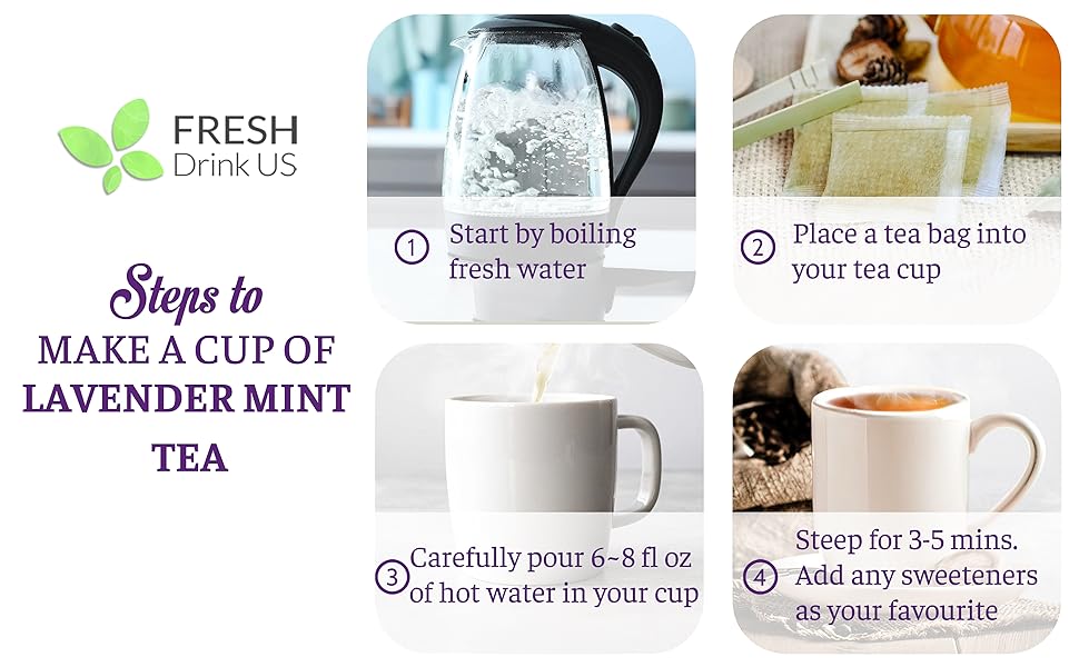 Lavender Peppermint Sage and Licorice  leaves natural herbal tea bags