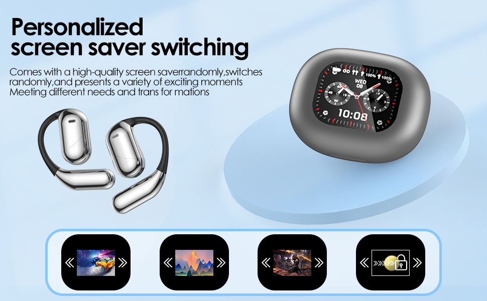 Intelligent Touch Screen Open Ear Bluetooth