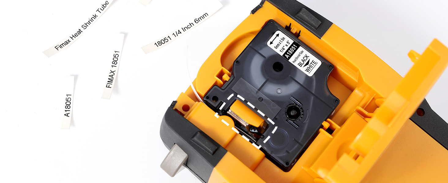 Fimax Replace 18051 Dymo 5200 Heat Shrink Labels 1/4", Cable and Wire Heat Shrink