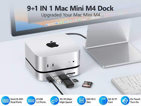 Mac mini M4ドック 10-IN-1 1TB M.2 SSD Amazon.com: GEWOKLIY Mac mini M4 Dock, Aluminum Mac mini