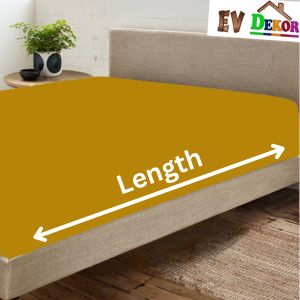 Microfiber Ochre Yellow Fitted sheet Length