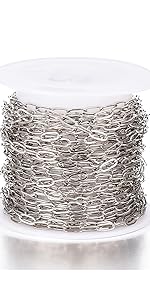 Silver Paperclip Link Chain Brass Soldered Oval Cable Cross Chain