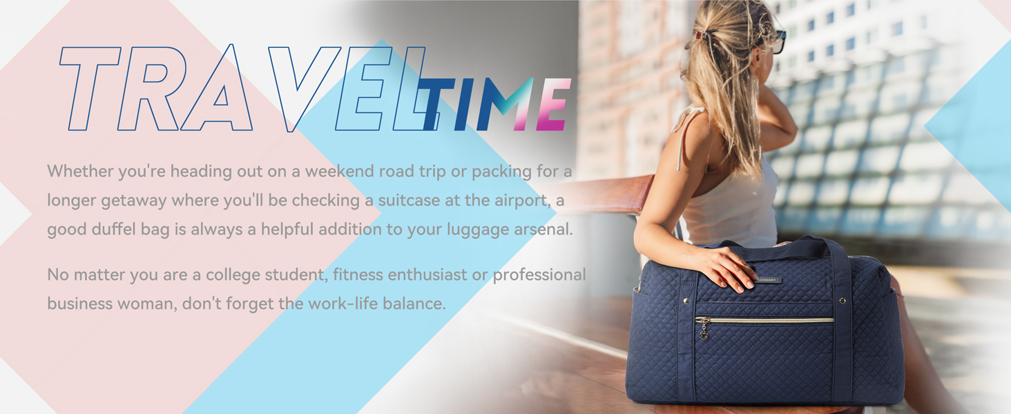 BAGSMART Travel Duffle Bag 37L Weekender Overnight Bag