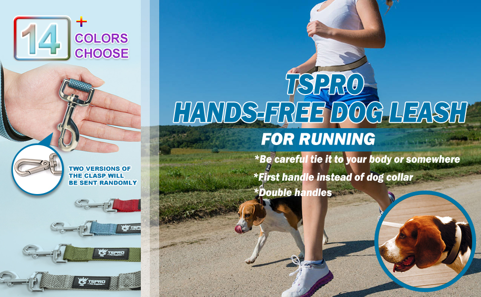 TSPRO Hands Free Dog Leash Adjustable Walking Running Dog Leash with