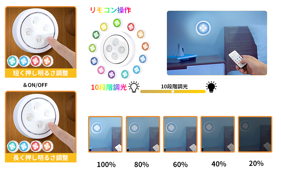 Amazon.co.jp: LEDBOKLI ledタッチライト 雰囲気ライト