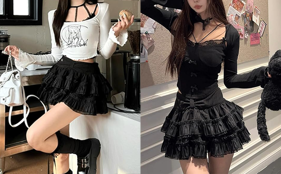 Amazon.com: RILGOU Kawaii Goth Fashion Lolita Harajuku