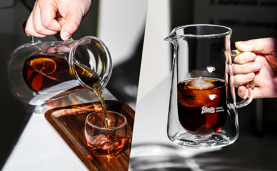 glass carafe with handle