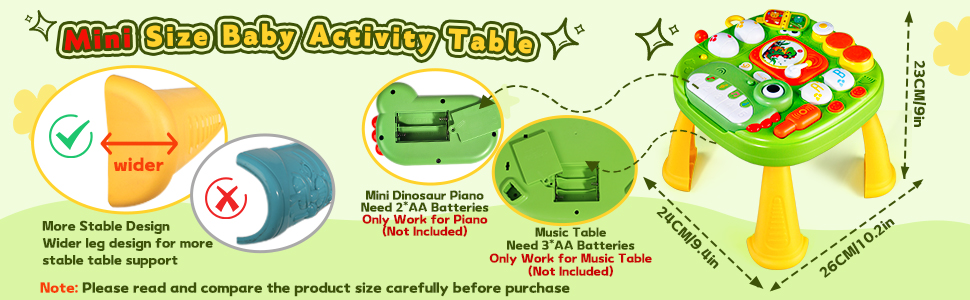 Activity Table for 1 Year Old Musical Toys for 1 Year Old Boys Sensory Toys for Baby with Sound Light Early Education Game Tiny Table Storytelling Mini Piano Drum Keys Baby Toys Gift for 1 2 Year Old 16 baby activity table