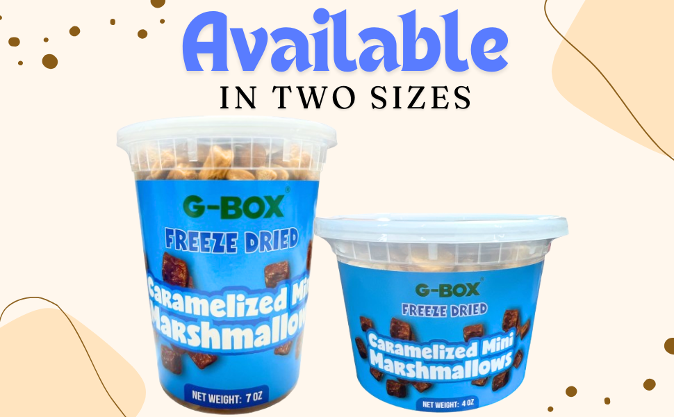 G-Box Freeze Dried Marshmallows, Mini Caramel Marshmallows