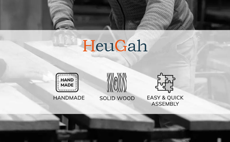 HeuGah Bar Stools, Solid Wood Barstools Set of 2, 26