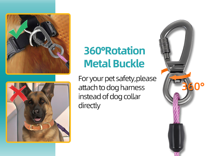 Miao Chuai Dog Seat Belt 3in1 Dog seat Belt Harness for car,Chew Proof Dog Leash