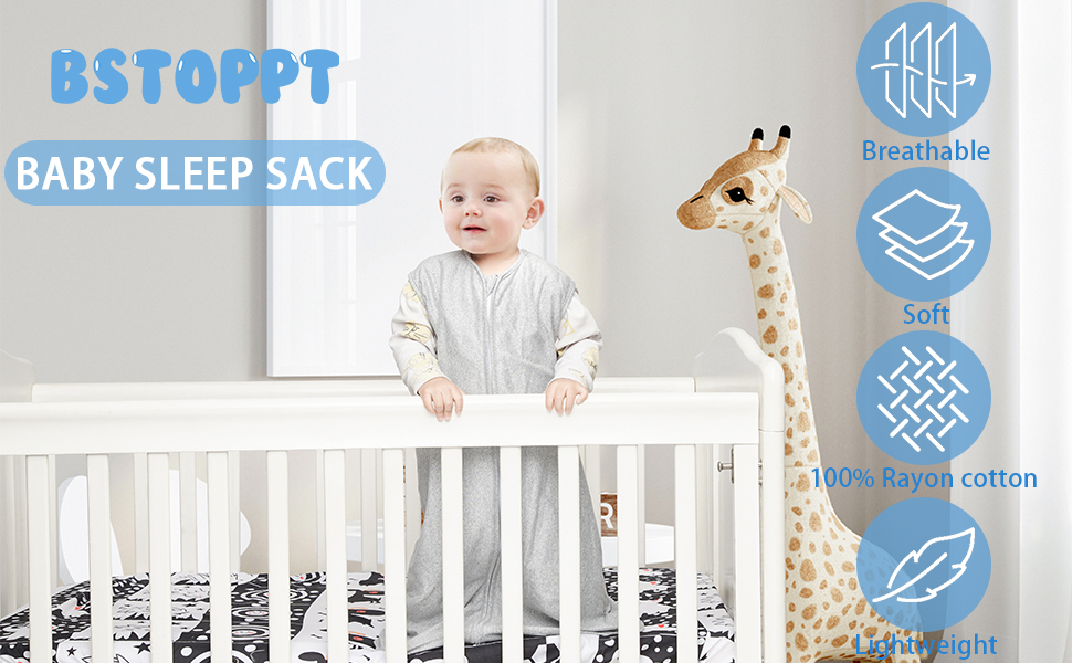 BSTOPPT 3 Pack Baby Sleep Sack 612 Months 100 Rayon