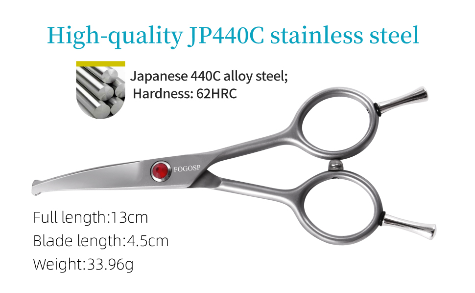 Curved dog scissors for grooming face and paws small dogs