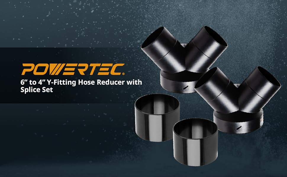 POWERTEC 70353 Dust Collector YFitting w/Splice Set 6