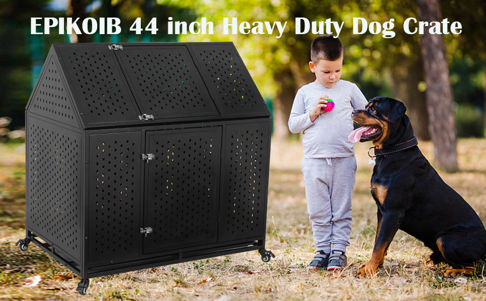 44 inch Indestructible Heavy Duty Dog Crate for Large Dogs