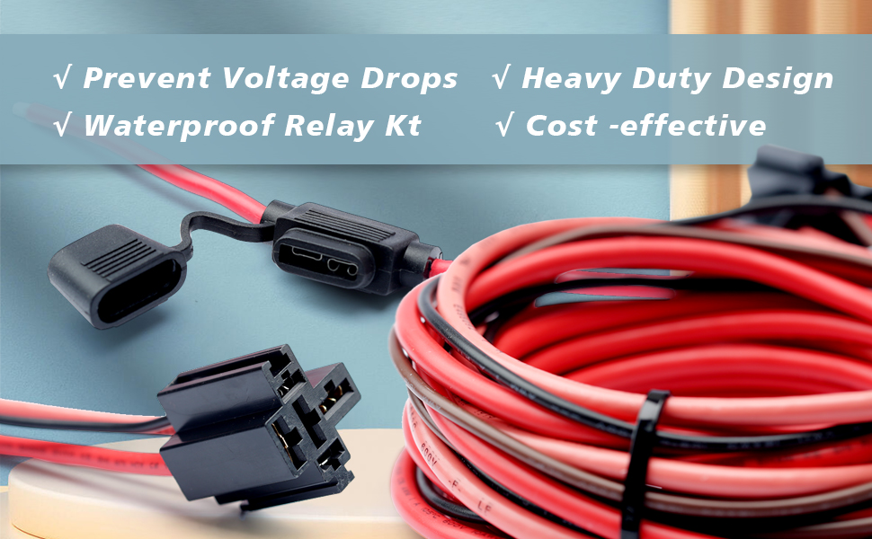 Fuel Pump Relay Kit P/N 30247, Waterproof Relay and Relay