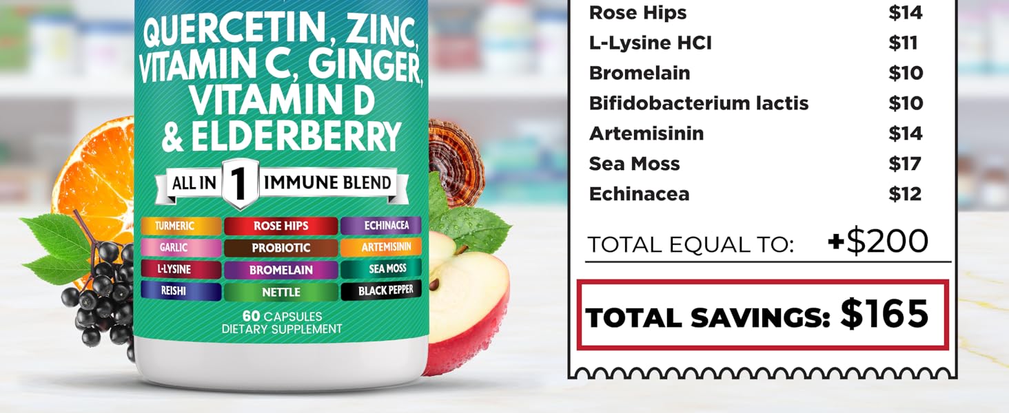 quercetin immune health bones joints skin eye turmeric elderberry vitamin d nettle