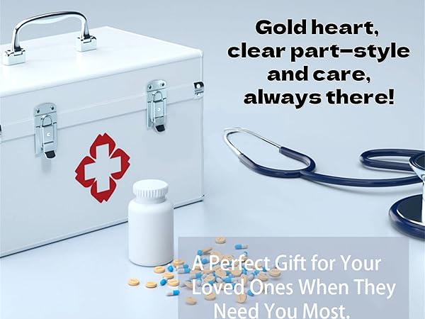 Gold, heart-shaped, red, medical symbol,  elegant