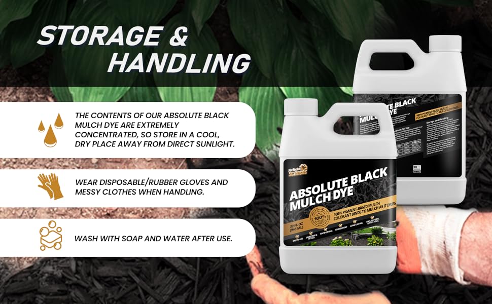 32oz Absolute Black Mulch Dye Treats up to 2,500 sq. ft., Liquid Mulch Dye Black