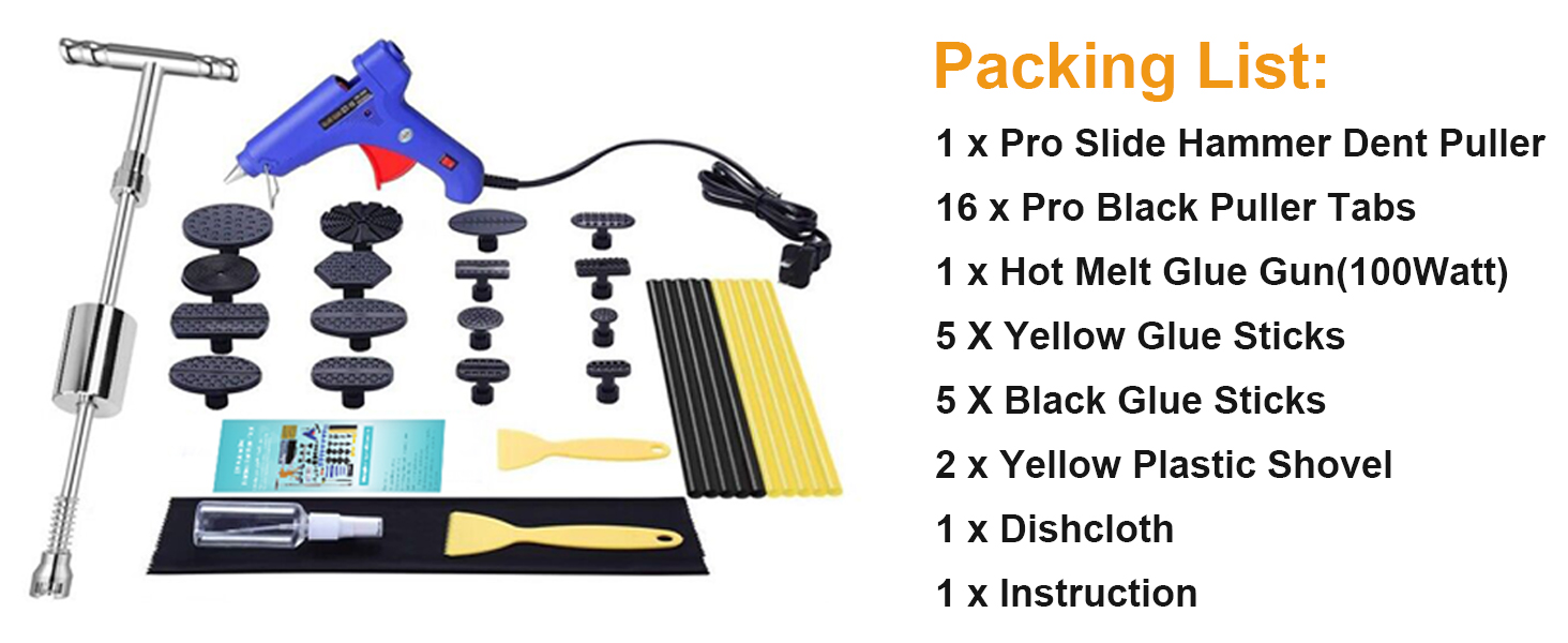 GLISTON Car Dent Remover Tool, Paintless Dent Repair Kit