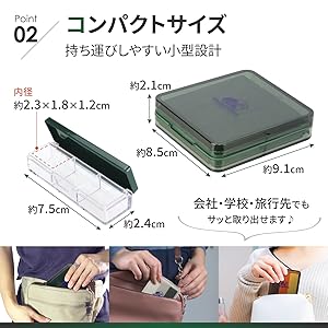 Amazon.co.jp: HedgeHome ピルケース 薬ケース コンパクト