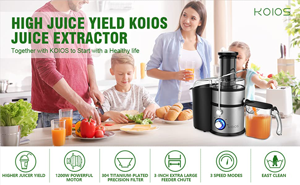 KOIOS Centrifugal Juicer Machines, Juice Extractor with