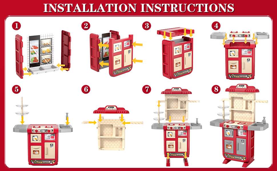 Lucky Doug Kitchen Playset RED