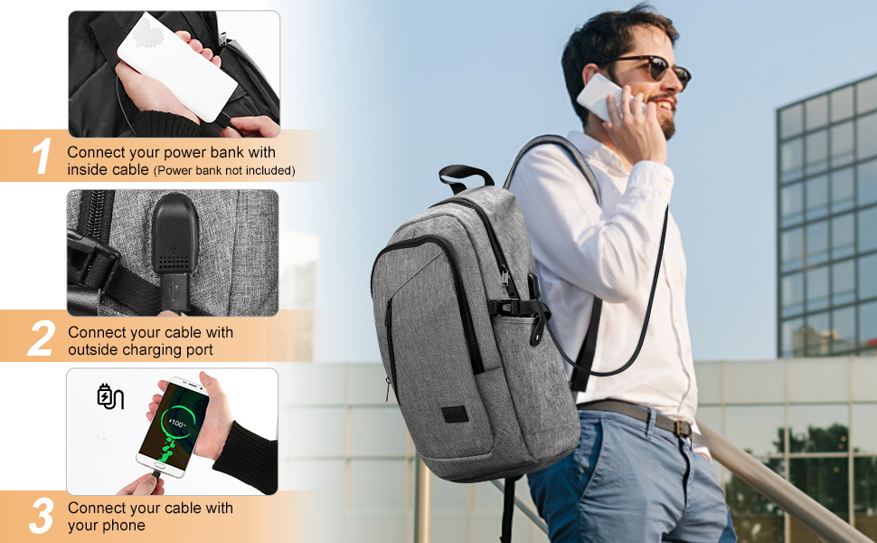 Mancro Laptop Backpack, 15.6 inch Business Backpack Water Resistant Laptops Backpack